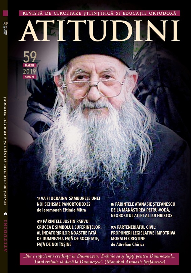 Revista Ortodoxă ATITUDINI Nr. 59, dedicată Părintelui Atanasie Ștefănescu